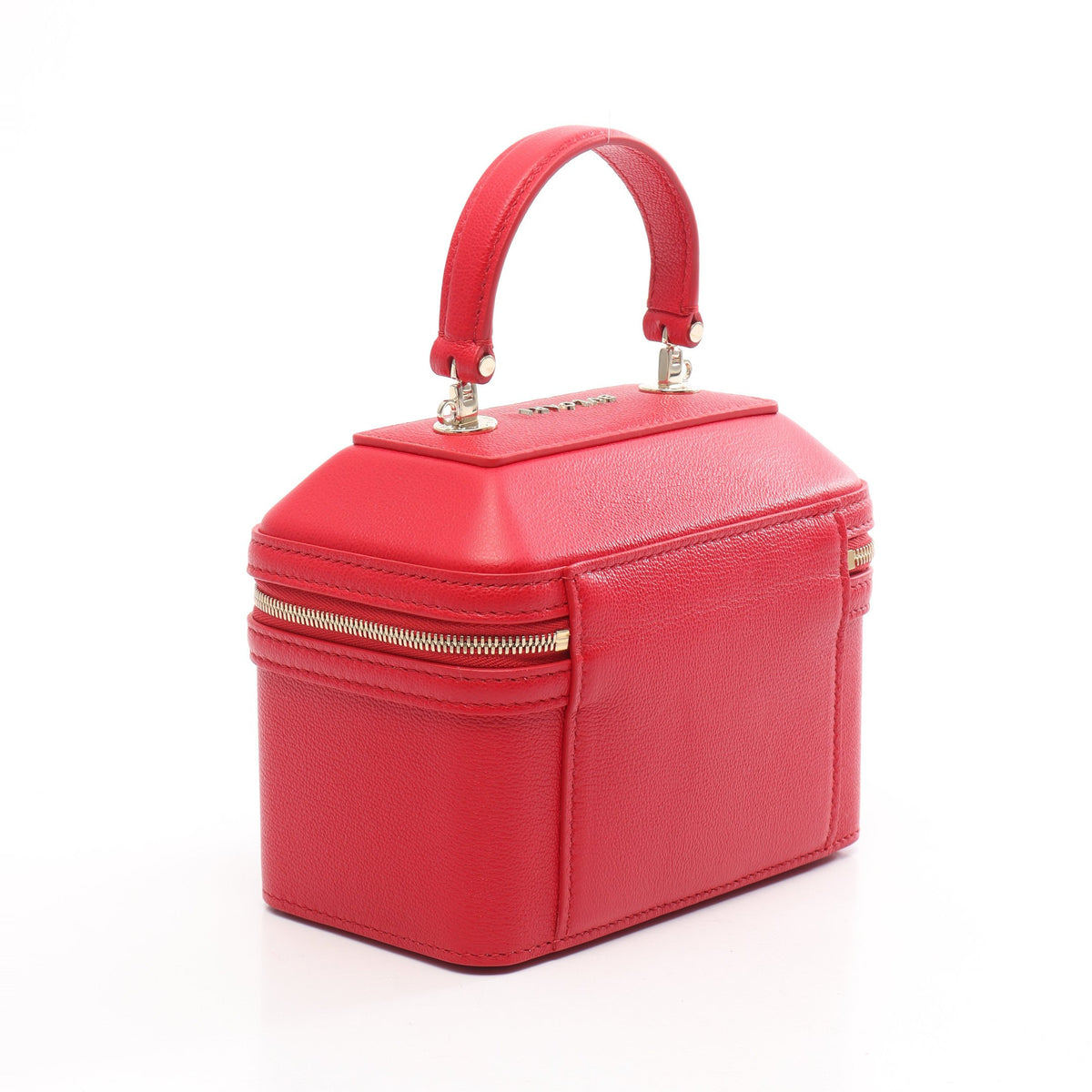 セルペンティ ジュエリーボックス 2WAY バニティバッグ ハンドバッグ レザー レッド ブルガリ バッグ BVLGARI