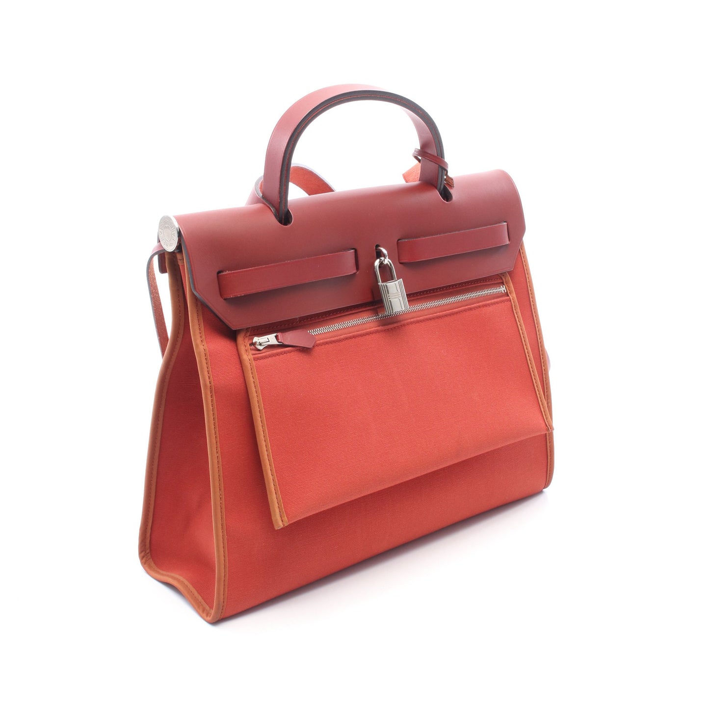 エールバッグジップPM ルージュデュセス ルージュアッシュ 2WAY ハンドバッグ トワルオフィシエ ヴァッシュハンター オレンジレッド レッド シルバー金具 T刻印 エルメス