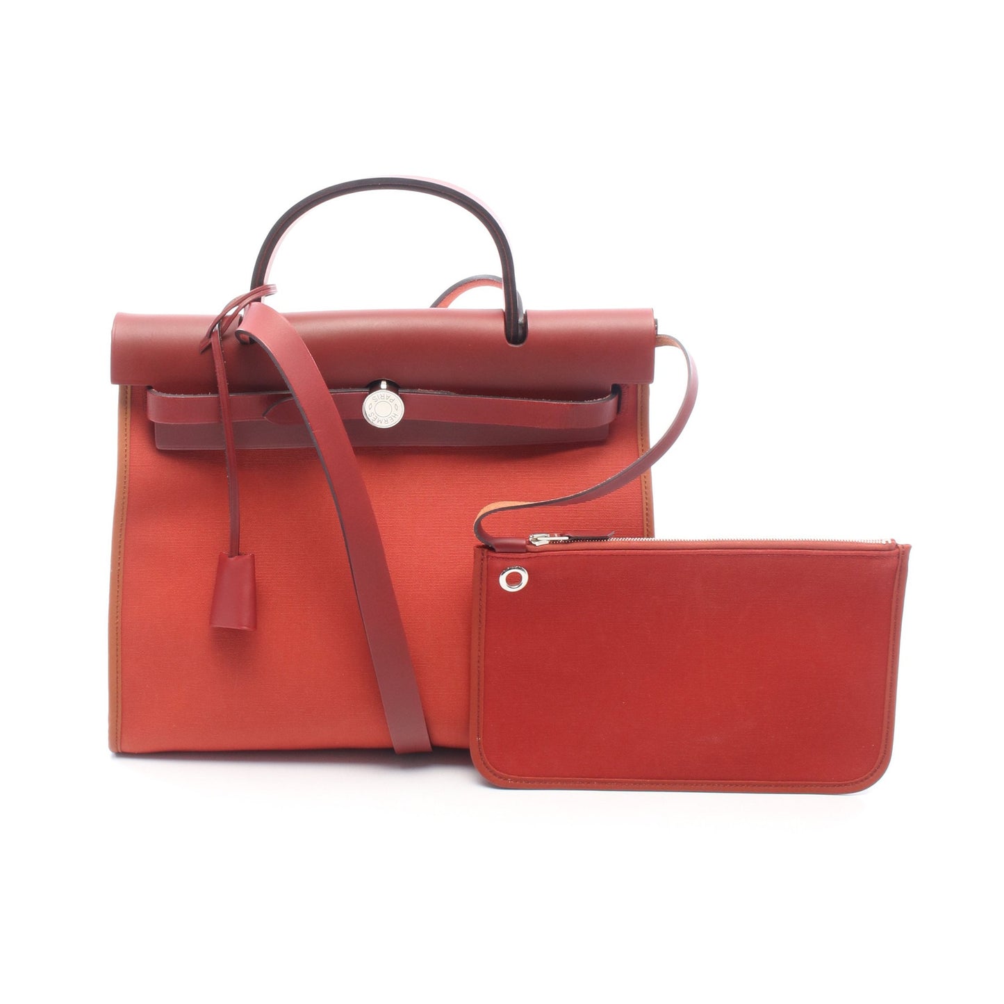 エールバッグジップPM ルージュデュセス ルージュアッシュ 2WAY ハンドバッグ トワルオフィシエ ヴァッシュハンター オレンジレッド レッド シルバー金具 T刻印 エルメス