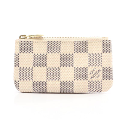 ポシェット クレ ダミエアズール キーリング付き コインケース PVC ホワイト ルイヴィトン