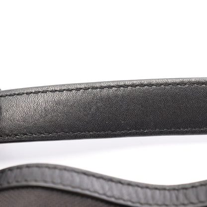 LOGO JACQUARD ロゴジャガード リボン ドローストリング 2WAY ハンドバッグ キャンバス レザー ブラック プラダ