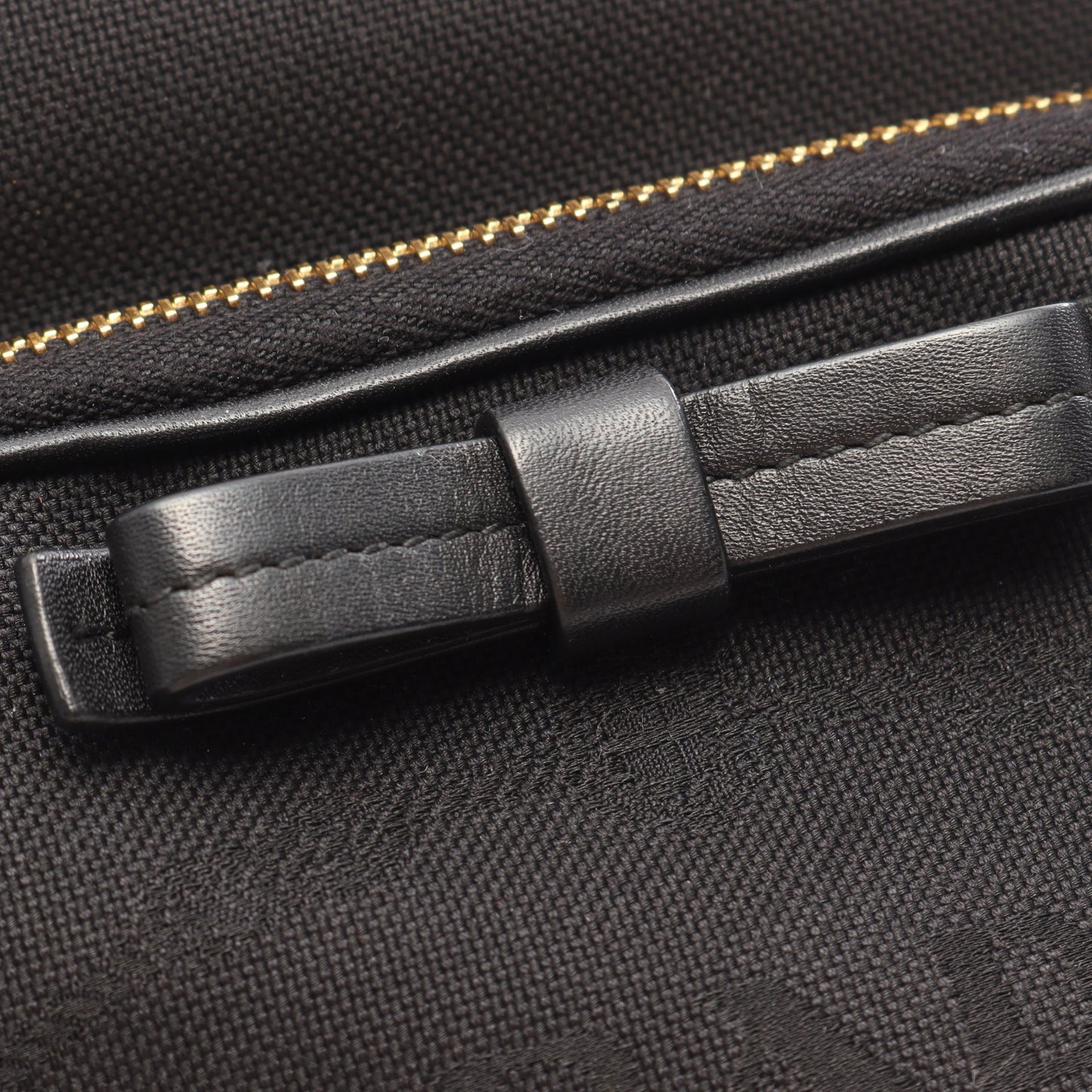 LOGO JACQUARD ロゴジャガード リボン ドローストリング 2WAY ハンドバッグ キャンバス レザー ブラック プラダ