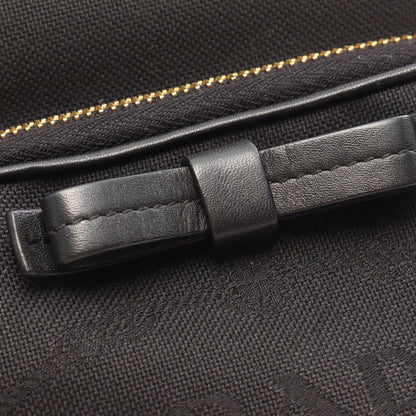 LOGO JACQUARD ロゴジャガード リボン ドローストリング 2WAY ハンドバッグ キャンバス レザー ブラック プラダ