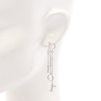 ロゴ スウィング ピアス ラインストーン シルバー クリア クリスチャンディオール アクセサリー Christian Dior
