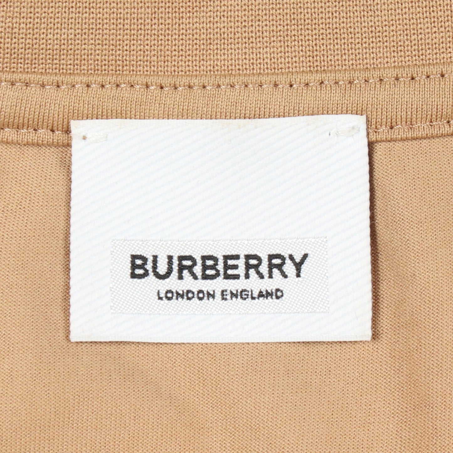 ロゴ刺繍 半袖Tシャツ コットン ベージュ バーバリー トップス BURBERRY