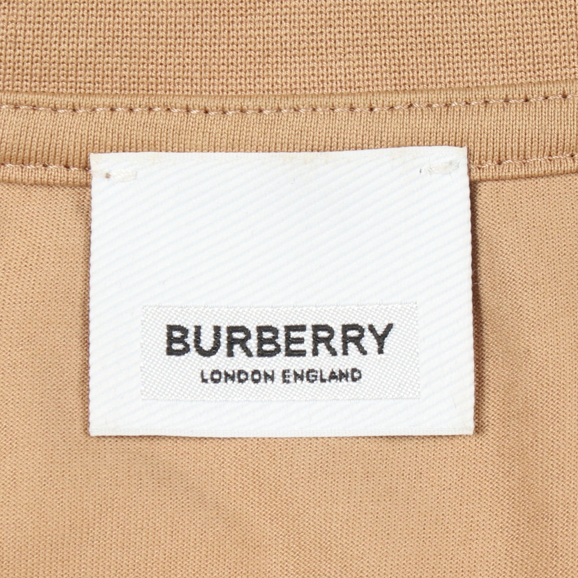 ロゴ刺繍 半袖Tシャツ コットン ベージュ バーバリー トップス BURBERRY