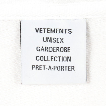 21AW Logo Tape Hoodie プルオーバーパーカー コットン ホワイト ヴェトモン トップス VETEMENTS
