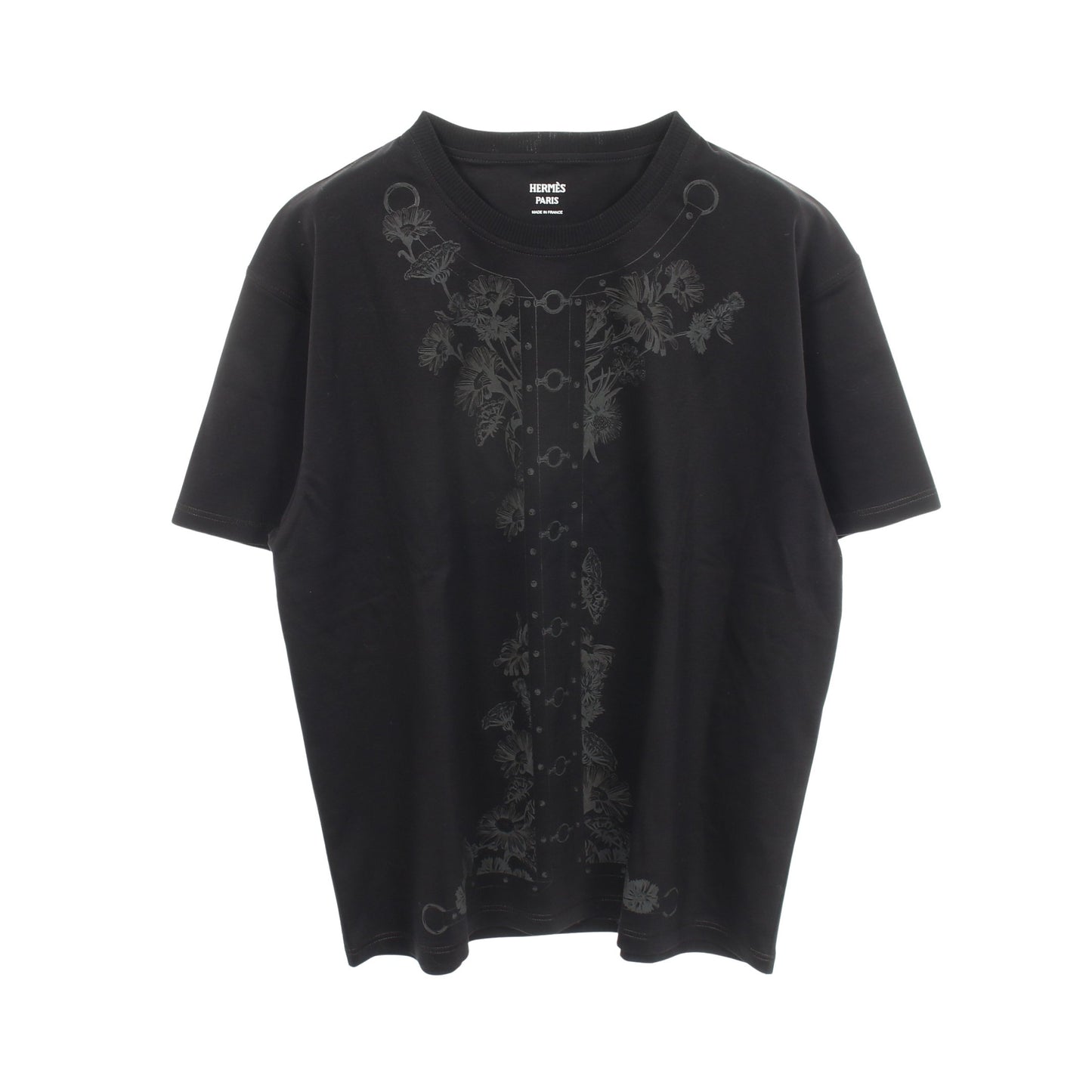 カルトゥッシュ 半袖Tシャツ コットン ブラック エルメス トップス HERMES