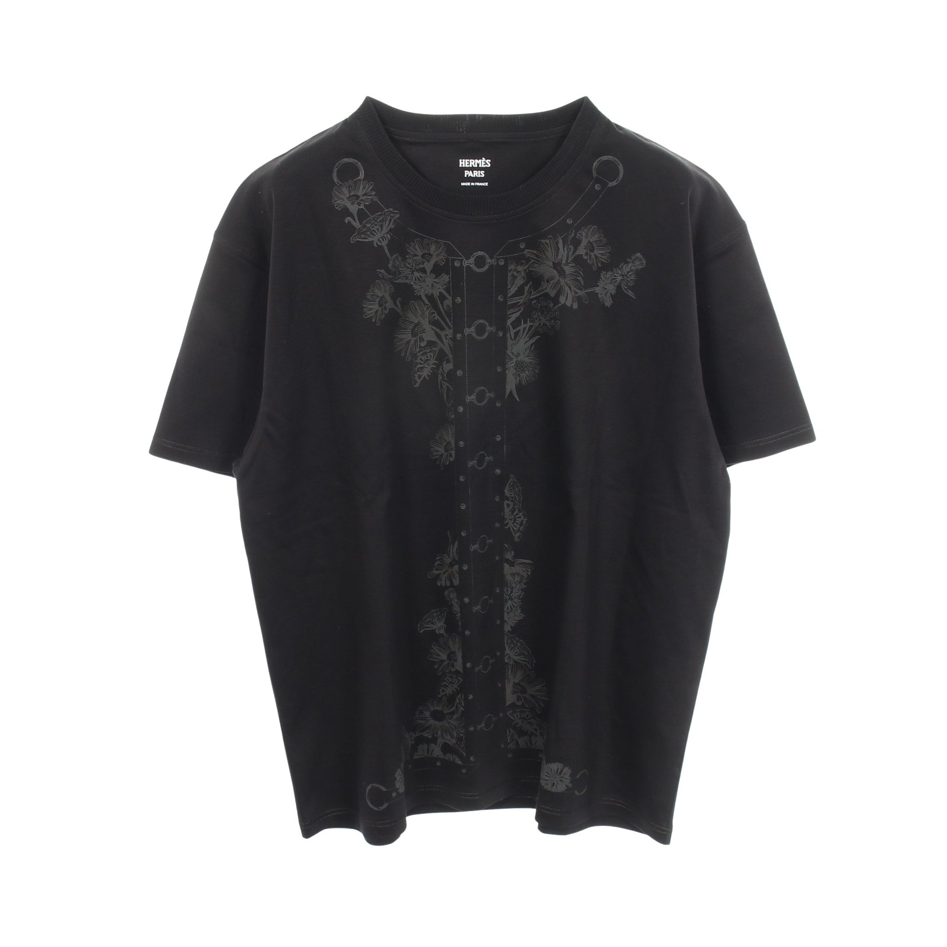 カルトゥッシュ 半袖Tシャツ コットン ブラック エルメス トップス HERMES