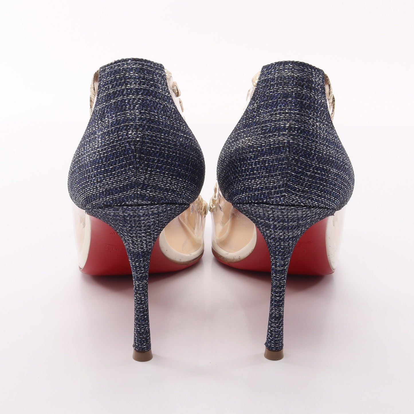Agritti Cap Toe パンプス PVC ファブリック レザー クリア ブルー ゴールド クリスチャンルブタン シューズ Christian Louboutin