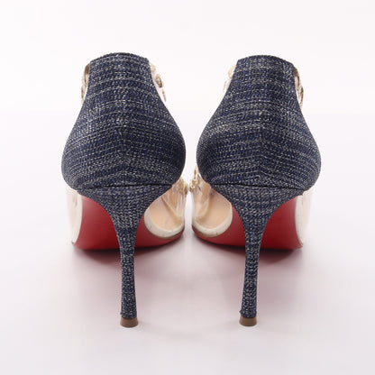 Agritti Cap Toe パンプス PVC ファブリック レザー クリア ブルー ゴールド クリスチャンルブタン シューズ Christian Louboutin