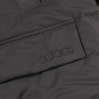 GGキャンバス フード付き リバーシブル 中綿 ジャケット コットン ブラック ベージュ グッチ アウター GUCCI