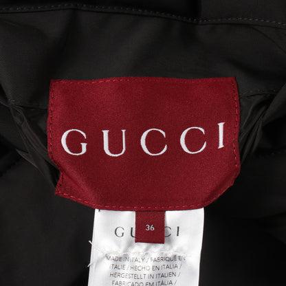 GGキャンバス フード付き リバーシブル 中綿 ジャケット コットン ブラック ベージュ グッチ アウター GUCCI