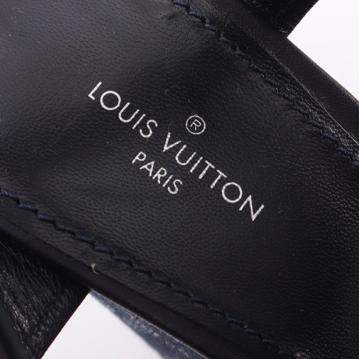 モノグラム ウェッジソール サンダル レザー デニム ネイビー ルイヴィトン シューズ LOUIS VUITTON