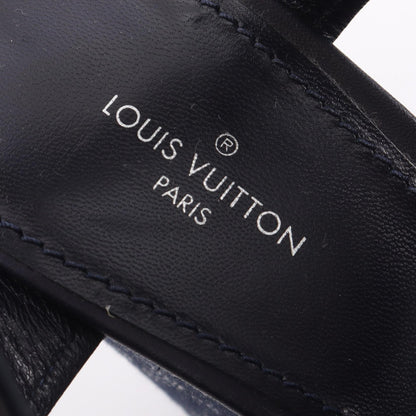 モノグラム ウェッジソール サンダル レザー デニム ネイビー ルイヴィトン シューズ LOUIS VUITTON