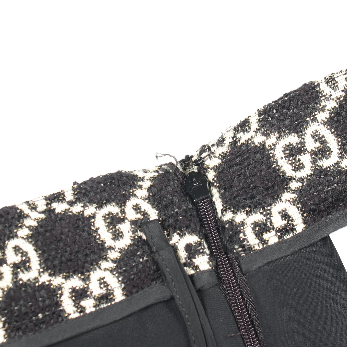 GG柄 ツイード スカート コットン ブラック オフホワイト グッチ ボトムス GUCCI