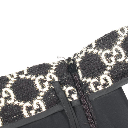 GG柄 ツイード スカート コットン ブラック オフホワイト グッチ ボトムス GUCCI