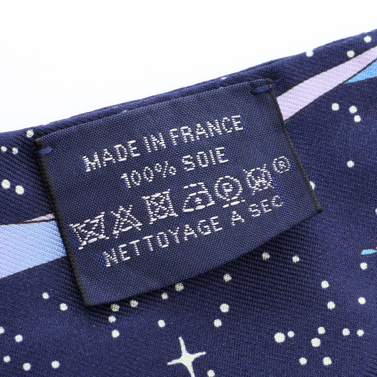 ツイリー SPACE DERBY リボン スカーフ シルク ネイビー エルメス 財布・小物 HERMES