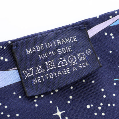 ツイリー SPACE DERBY リボン スカーフ シルク ネイビー エルメス 財布・小物 HERMES