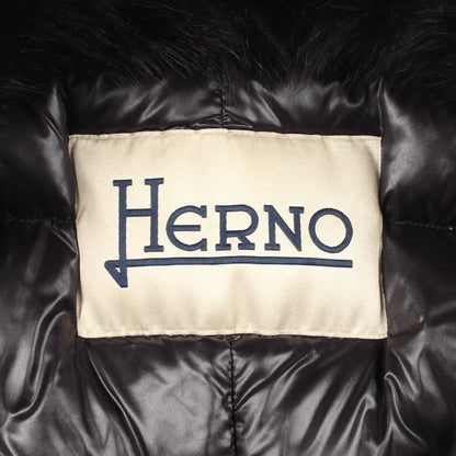 ダウンコート コットン ウール ブラック ヘルノ アウター HERNO