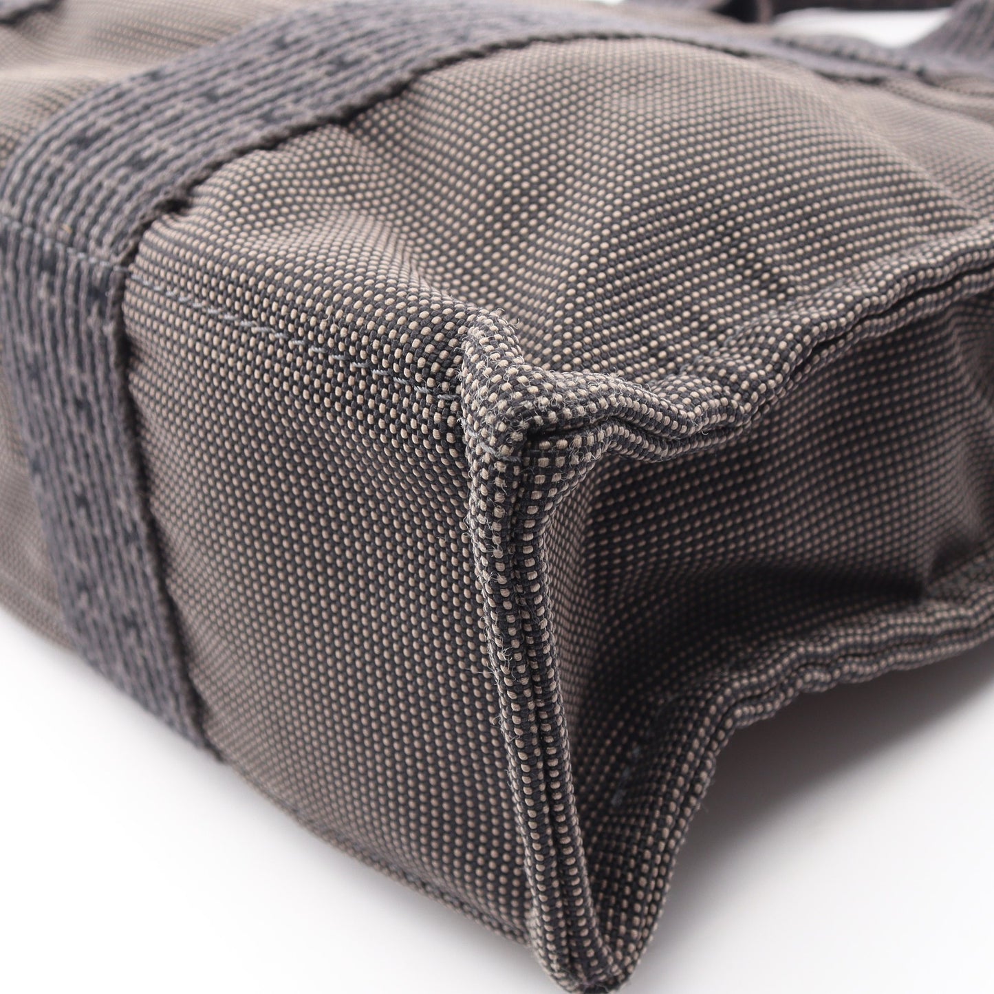 エールラインPM ハンドバッグ トートバッグ ナイロンキャンバス グレー シルバー金具 エルメス