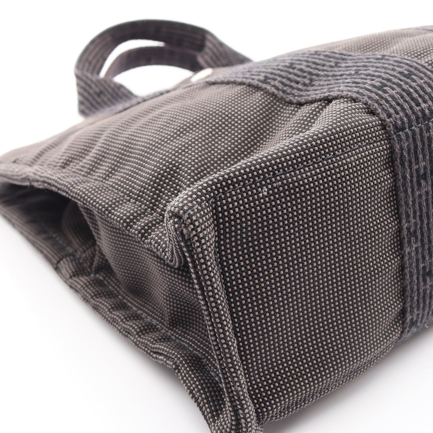 エールラインPM ハンドバッグ トートバッグ ナイロンキャンバス グレー シルバー金具 エルメス