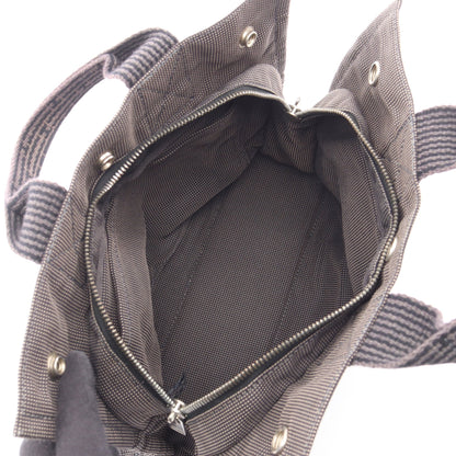 エールラインPM ハンドバッグ トートバッグ ナイロンキャンバス グレー シルバー金具 エルメス