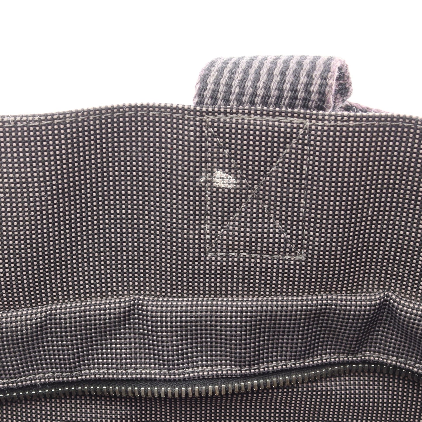 エールラインMM ハンドバッグ トートバッグ ナイロンキャンバス グレー シルバー金具 エルメス