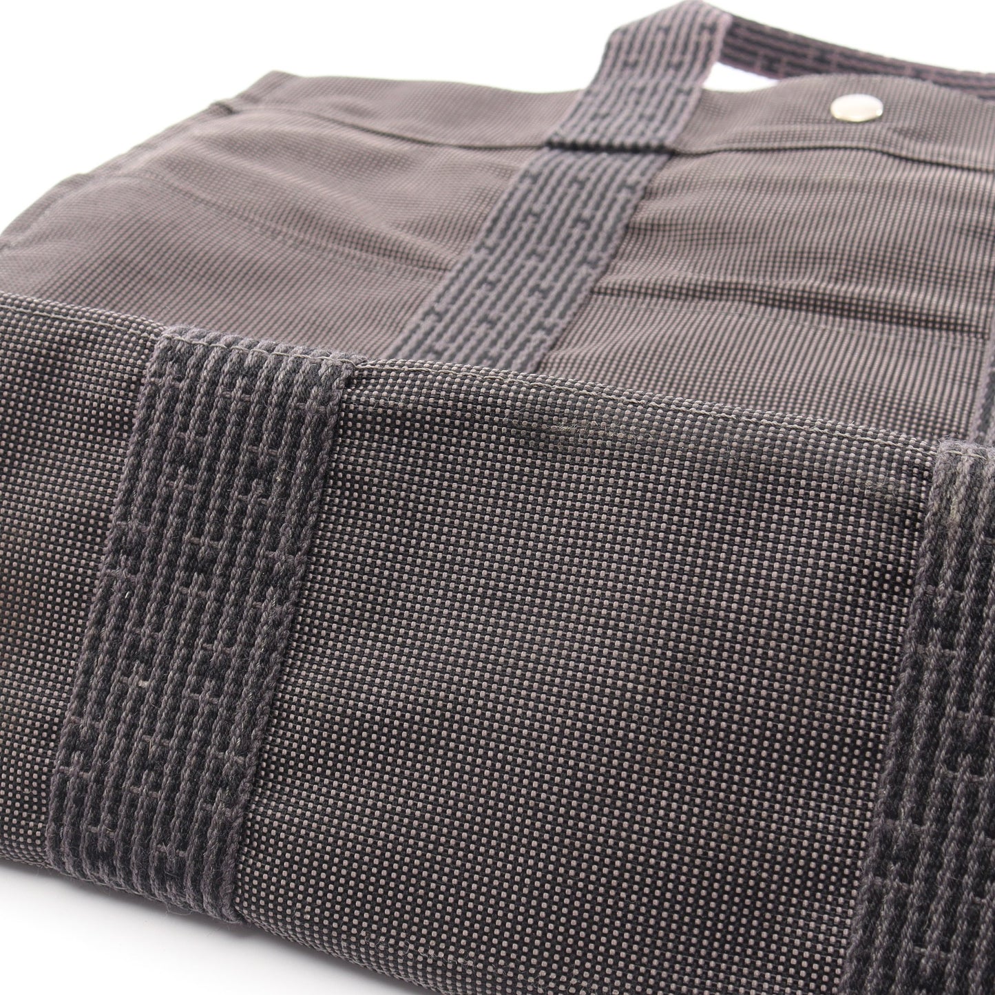 エールラインMM ハンドバッグ トートバッグ ナイロンキャンバス グレー シルバー金具 エルメス