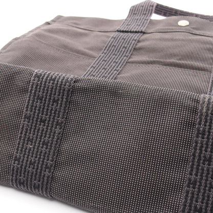 エールラインMM ハンドバッグ トートバッグ ナイロンキャンバス グレー シルバー金具 エルメス