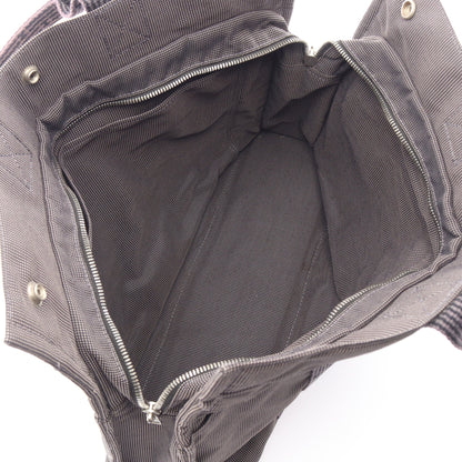 エールラインMM ハンドバッグ トートバッグ ナイロンキャンバス グレー シルバー金具 エルメス