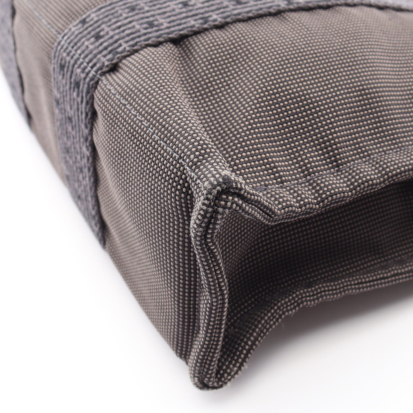 エールラインPM ハンドバッグ トートバッグ ナイロンキャンバス グレー シルバー金具 エルメス