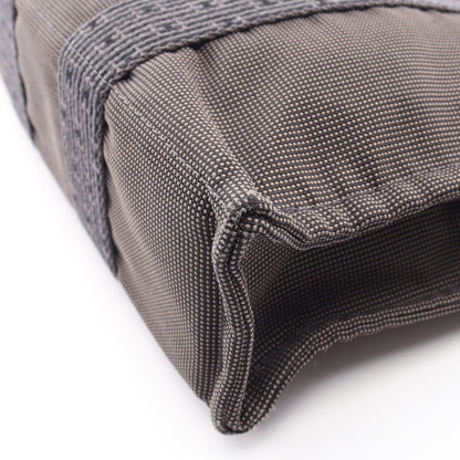 エールラインPM ハンドバッグ トートバッグ ナイロンキャンバス グレー シルバー金具 エルメス