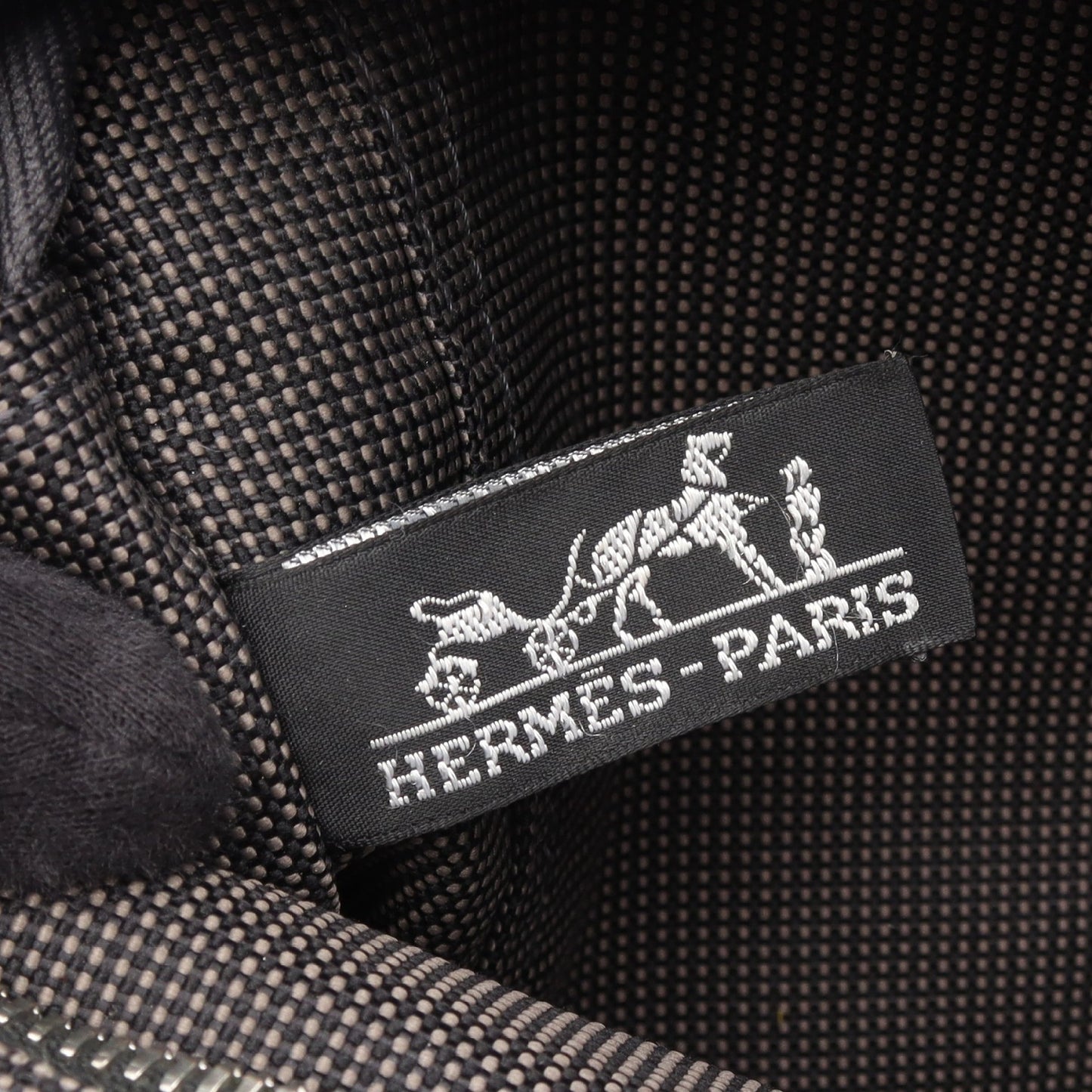 エールラインPM ハンドバッグ トートバッグ ナイロンキャンバス グレー シルバー金具 エルメス