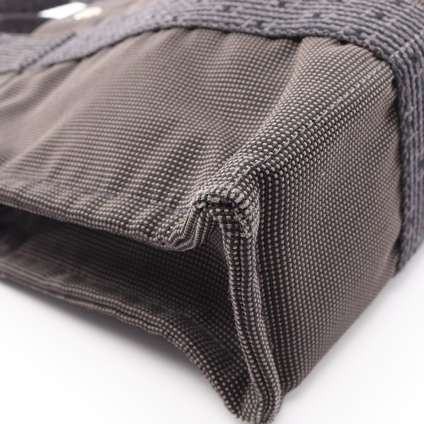 エールラインPM ハンドバッグ トートバッグ ナイロンキャンバス グレー シルバー金具 エルメス