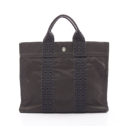 エールラインPM ハンドバッグ トートバッグ ナイロンキャンバス グレー シルバー金具 エルメス