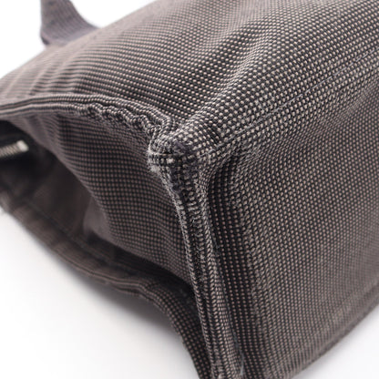 エールラインMM ハンドバッグ トートバッグ ナイロンキャンバス グレー シルバー金具 エルメス