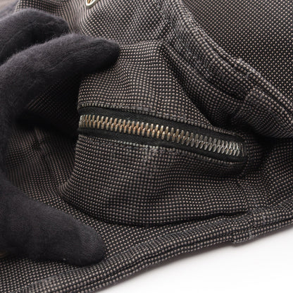 エールラインMM ハンドバッグ トートバッグ ナイロンキャンバス グレー シルバー金具 エルメス