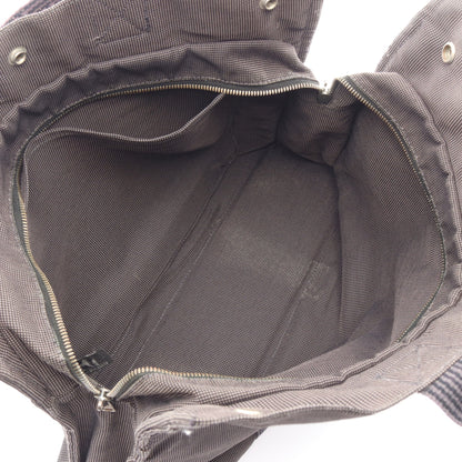エールラインMM ハンドバッグ トートバッグ ナイロンキャンバス グレー シルバー金具 エルメス
