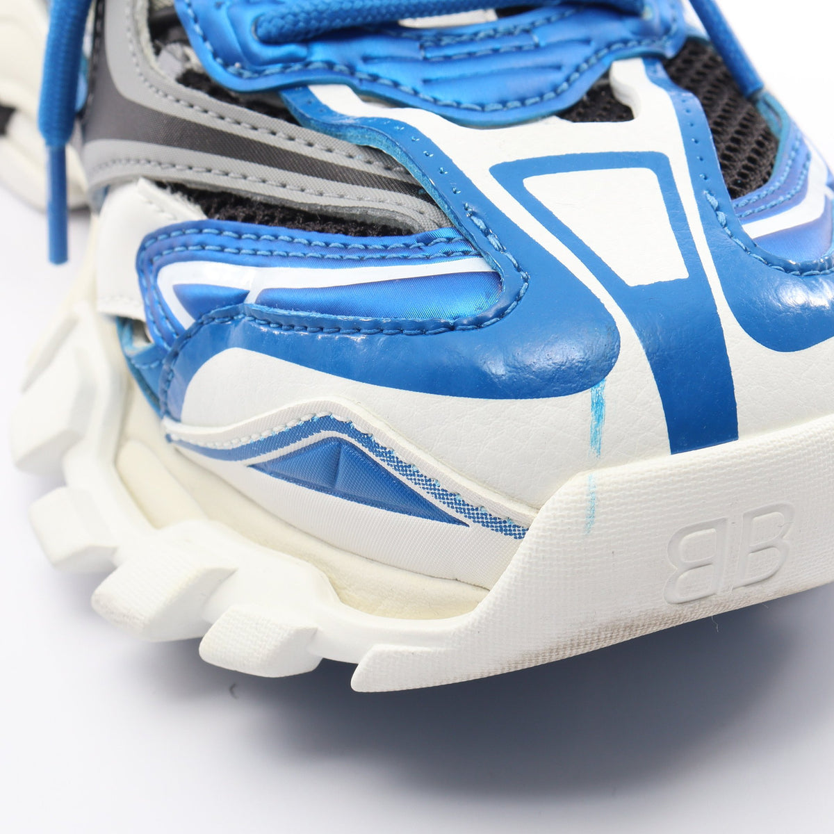 TRACK.2 OPEN SNEAKER トラック2 オープン スニーカー ラバー ファブリック ホワイト ブルー バレンシアガ シューズ BALENCIAGA
