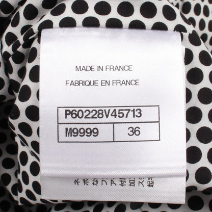 ココマークボタン ドット トップス コットン ブラック ホワイト シャネル トップス CHANEL