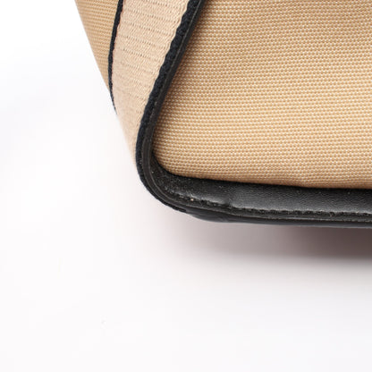 ステラ ロゴ BANANATEX 2WAY ハンドバッグ トートバッグ キャンバス フェイクレザー ベージュ ステラマッカートニー