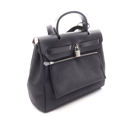 エールバッグジップPM ルトゥルネ 2WAY ハンドバッグ トワルミリタリー ヴァッシュハンター ブラック シルバー金具 Y刻印 エルメス