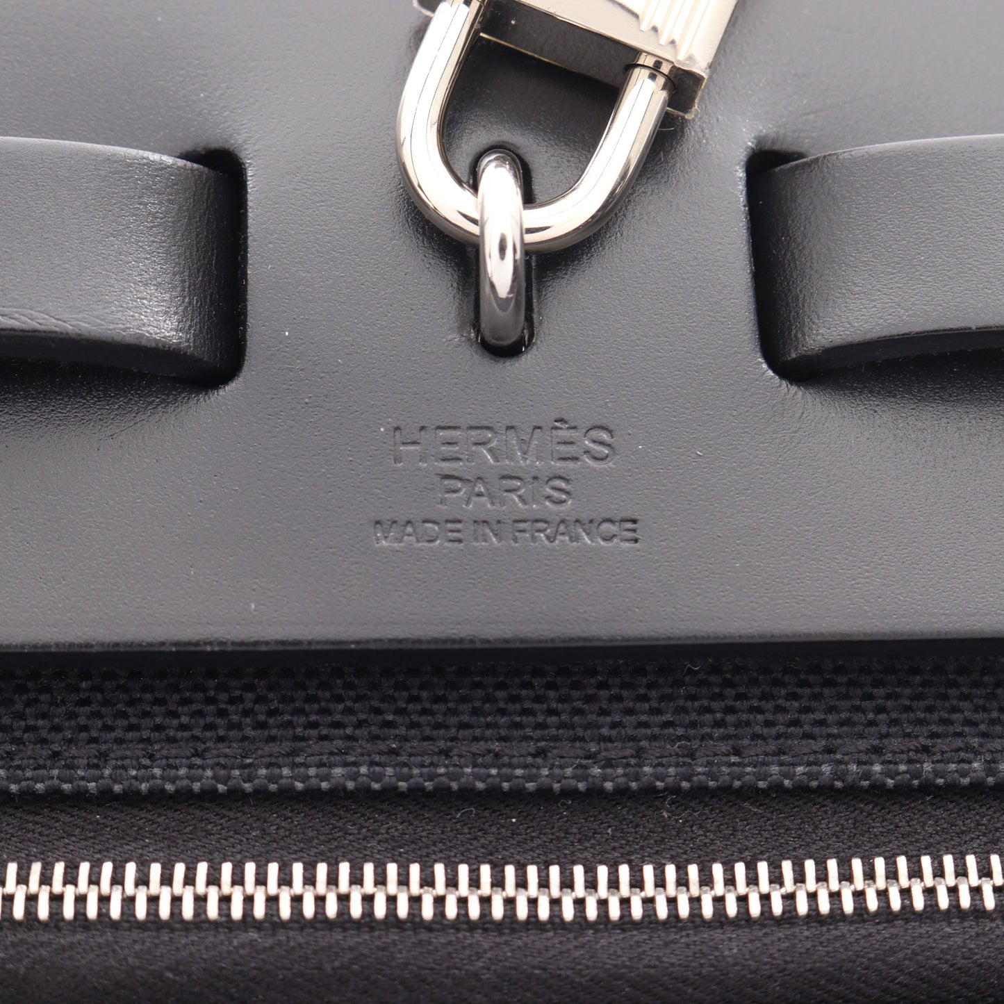 エールバッグジップPM ルトゥルネ 2WAY ハンドバッグ トワルミリタリー ヴァッシュハンター ブラック シルバー金具 Y刻印 エルメス