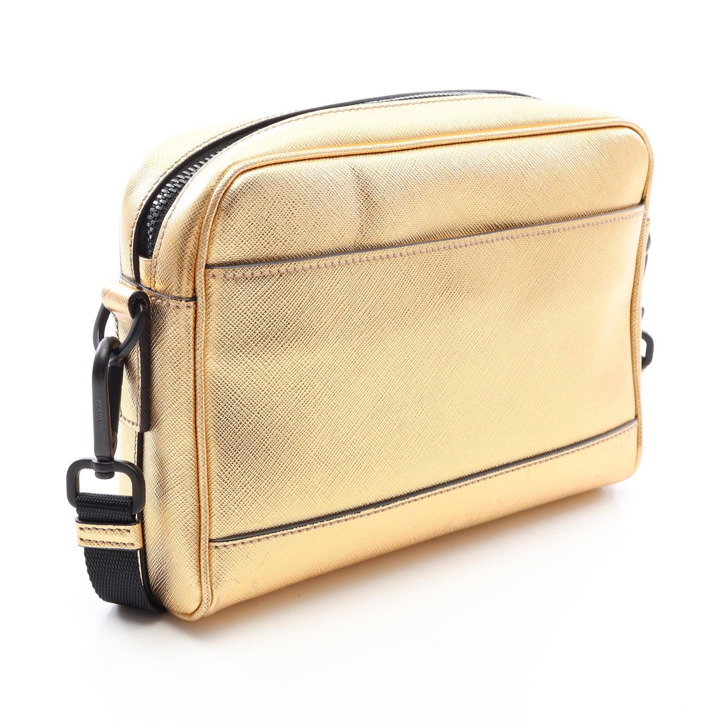 SAFFIANO TRAVEL ショルダーバッグ サフィアーノレザー ゴールド プラダ
