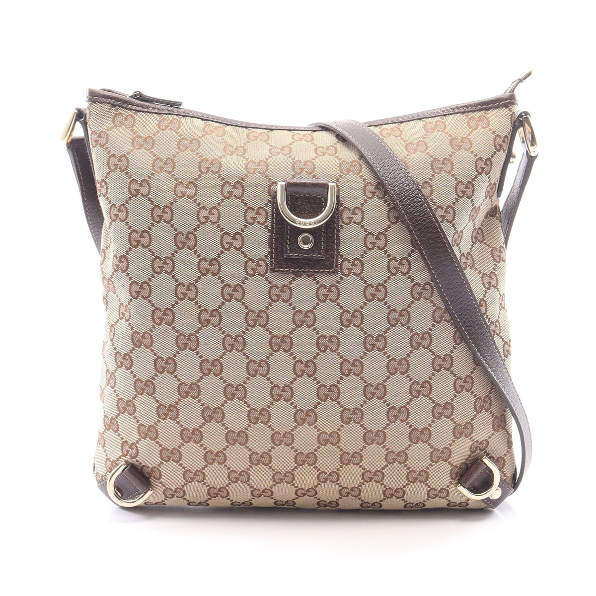 アビー GGキャンバス ショルダーバッグ キャンバス レザー ベージュ ダークブラウン グッチ バッグ GUCCI