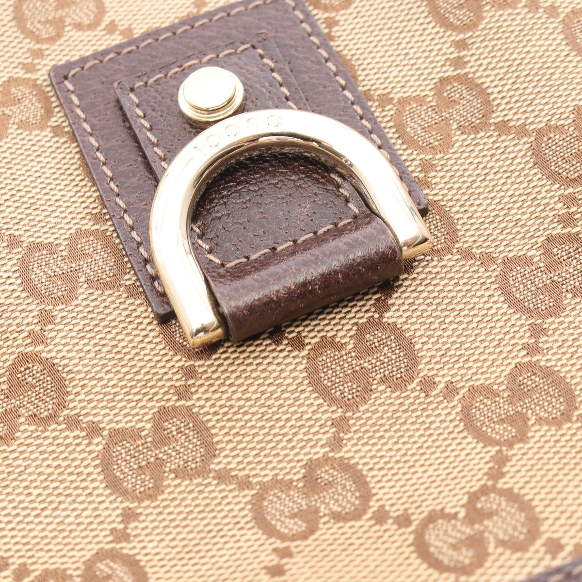 アビー GGキャンバス ショルダーバッグ キャンバス レザー ベージュ ダークブラウン グッチ バッグ GUCCI