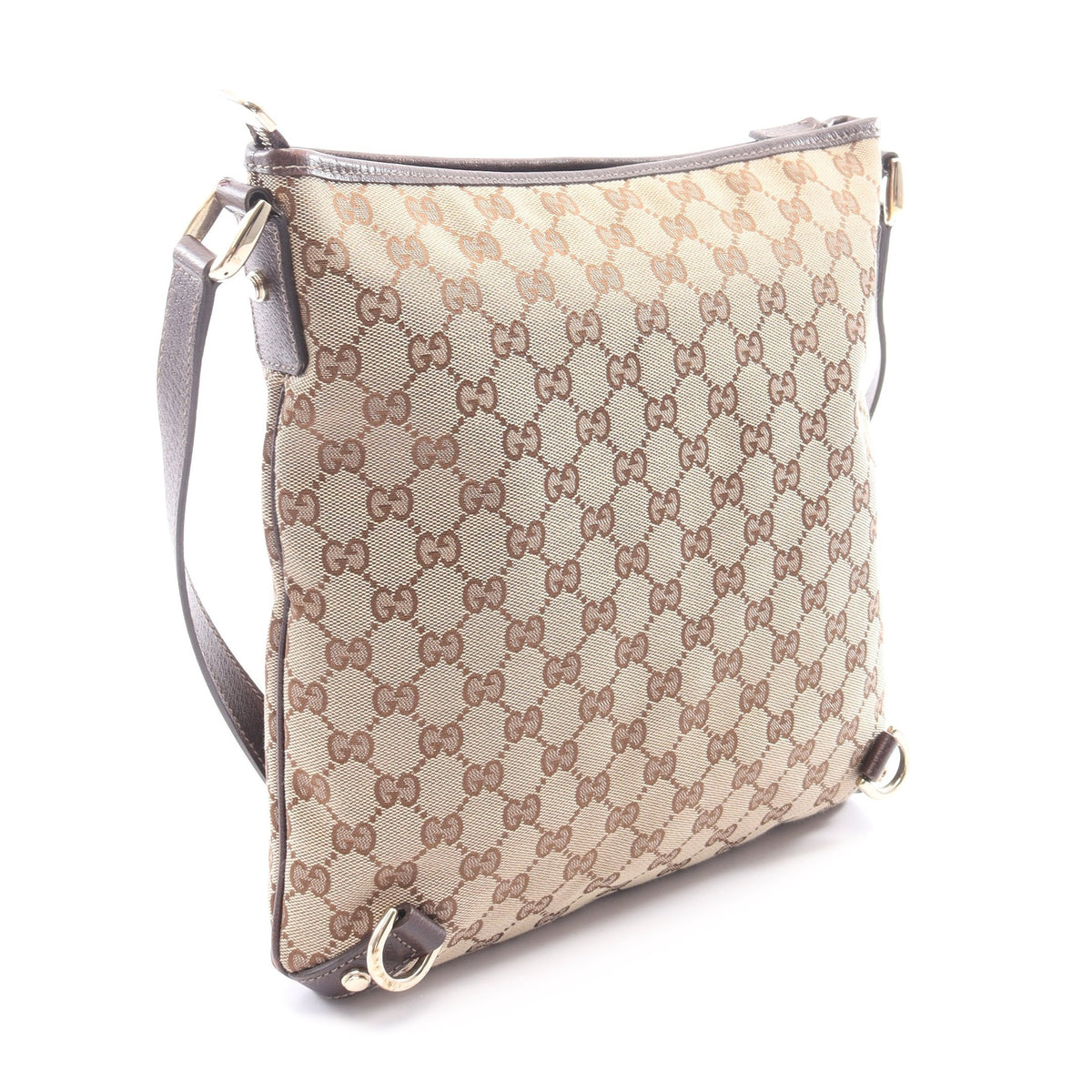 アビー GGキャンバス ショルダーバッグ キャンバス レザー ベージュ ダークブラウン グッチ バッグ GUCCI