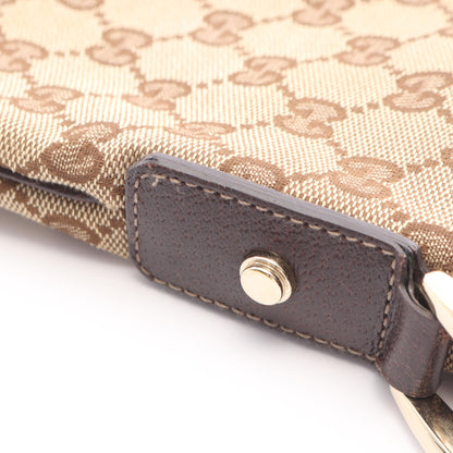 アビー GGキャンバス ショルダーバッグ キャンバス レザー ベージュ ダークブラウン グッチ バッグ GUCCI