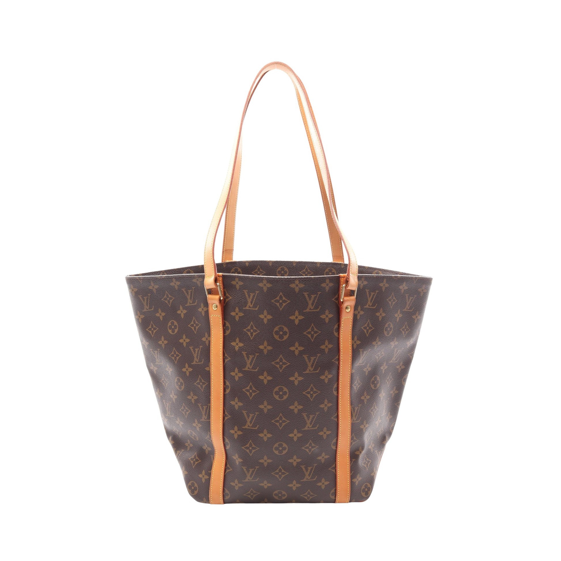 サックショッピング モノグラム ショルダーバッグ トートバッグ PVC レザー ブラウン ルイヴィトン バッグ LOUIS VUITTON